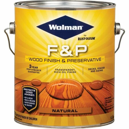WOLMAN F&P Transparent Wood Finish And Preservative, Natural, 1 Gal. 14396